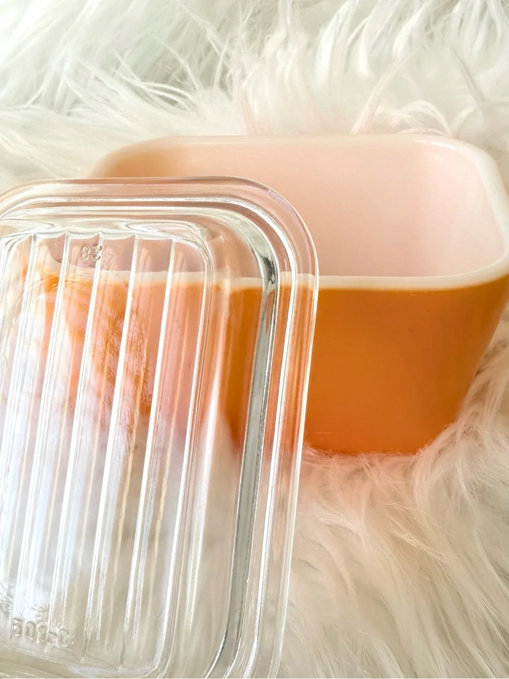 Vintage Pyrex 501-B Orange Fridgie 1.5 Cup Refrigerator Dish 501-C Lid